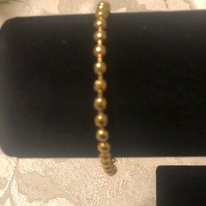 Gold bead slider bracelet